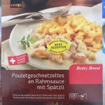 Gastbewertung - Pouletgeschnetzeltes an Rahmsauce mit Spätzli - verpackt