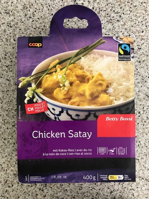 Chicken Satay mit Kokos Reis - verpackt